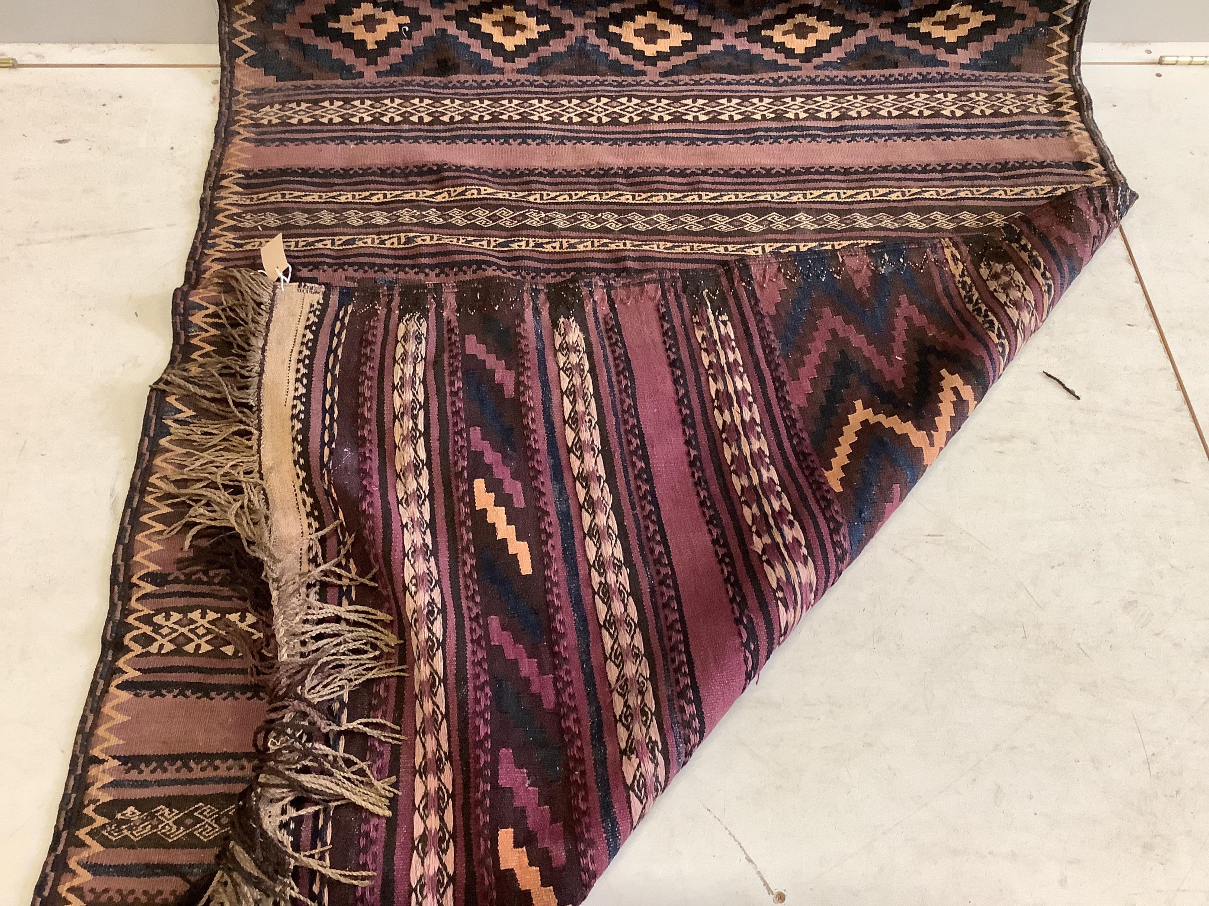 A Kilim flat weave runner, 370 x 120cm. Condition - fair